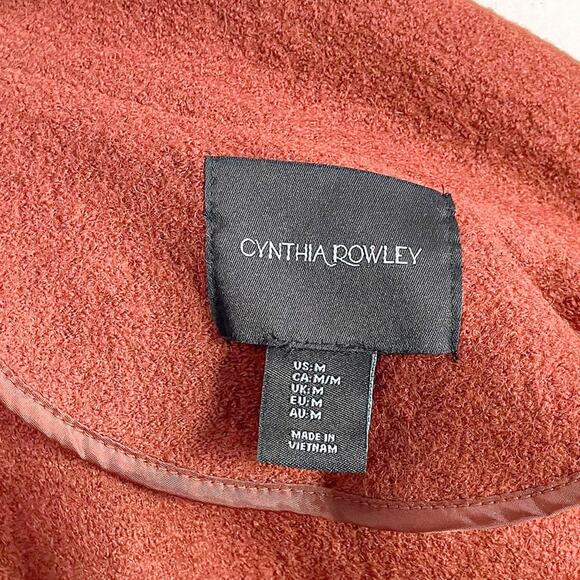 Cynthia Rowley Rust Burnt Orange Wool Blend Longline Duster Trench Vest M - Picture 8 of 10